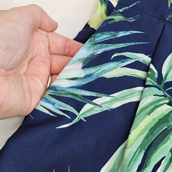 J. Peterman Tropical Palm Leaves Cropped Wide Leg Pants Women's 8 Boho Beach - Picture 4 of 10